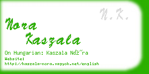 nora kaszala business card